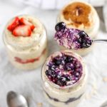 three jars of protein overnight oats